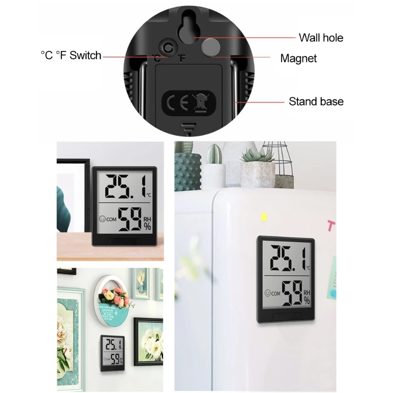 

Digital Thermo-Hygrometer Indoor Humidity and Temperature Measuring Gauge for Interior Baby Room Living Room and Office