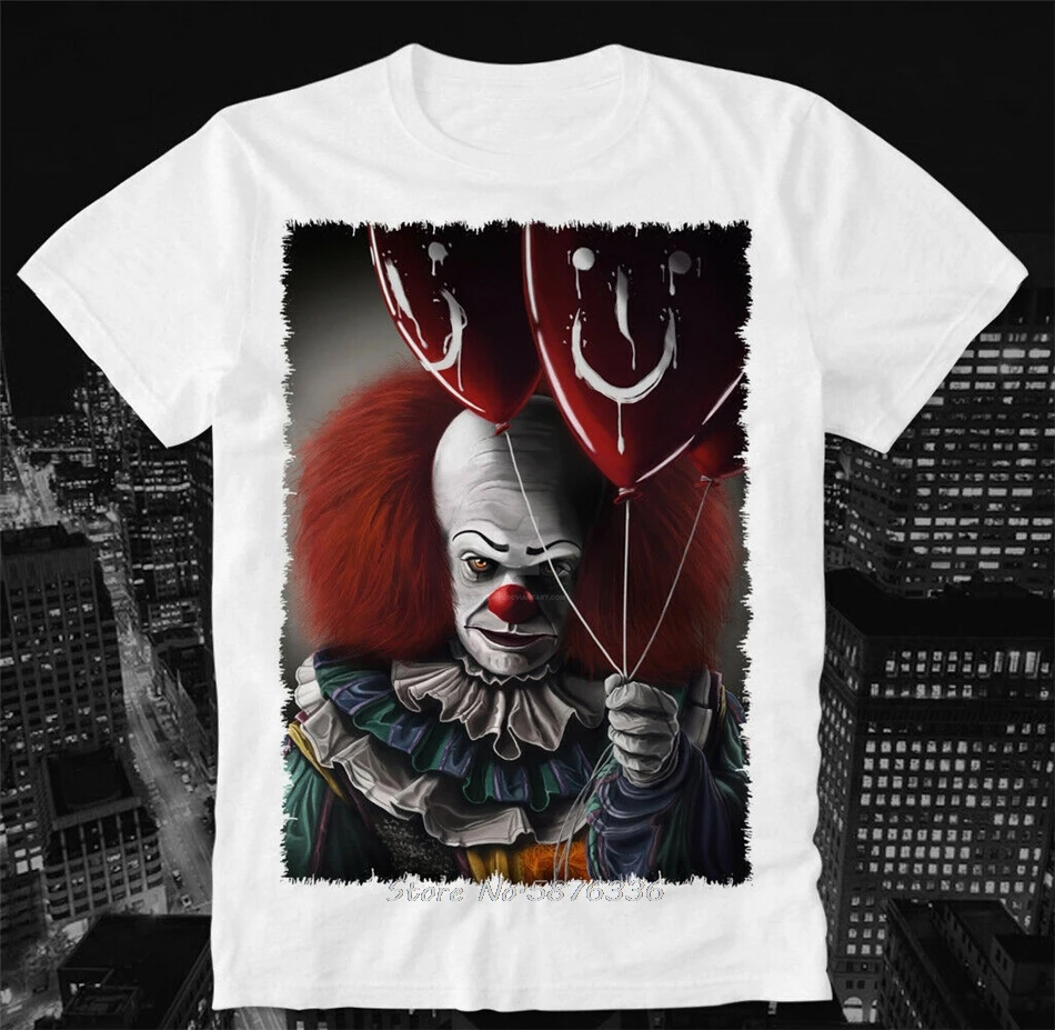 Футболка Pennywise Stephen King It танцующий клоун ужас Ретро винтажная плавающая мужская