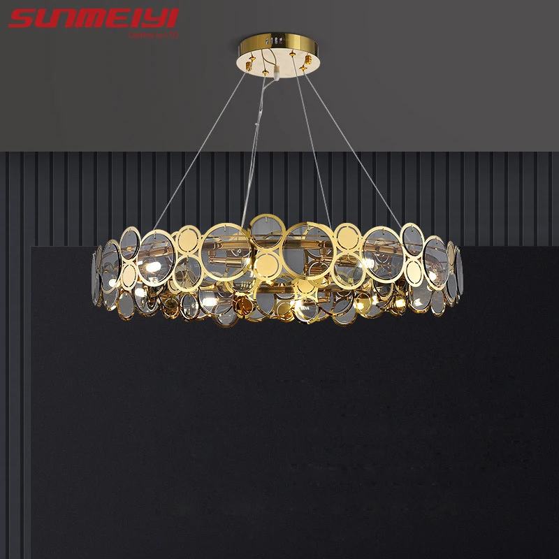 

Минималистичные люстры, стеклянная современная светодиодная люстра, светильник для спальни, гостиной, Прямоугольный светильник для столов...