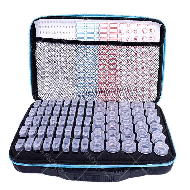 

4 Colors 70 Bottles Diamond Painting Cross Stitch Accessories Tool Box Container Diamond Storage Bag Case Embroidery Mosaic