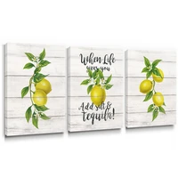 lemon wall art canvas painting botanical poster for dining room fruit kitchen decor picture yellow green bathroom prints nordic