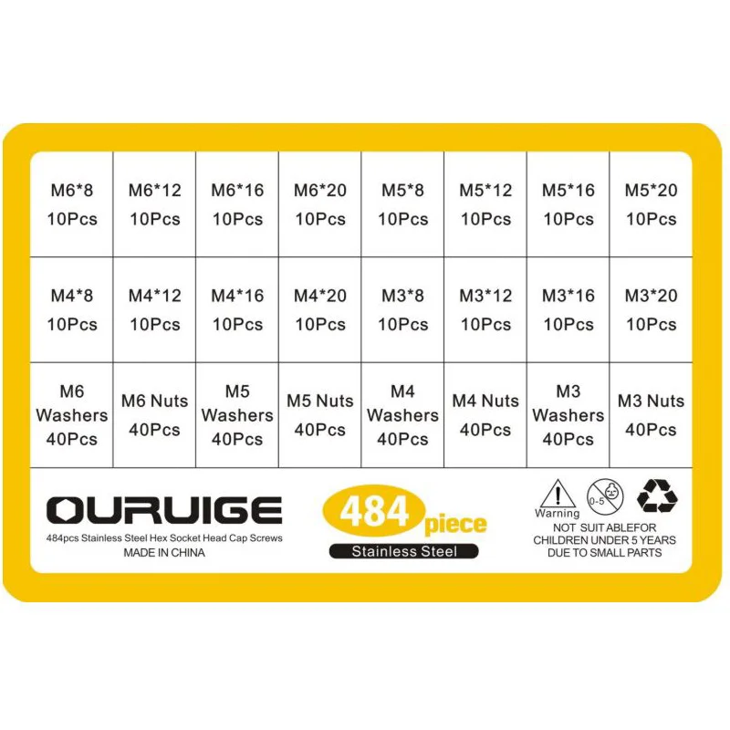 Винтовая прокладка комплект болтов и гаек Болты Комплект Нержавеющая сталь с