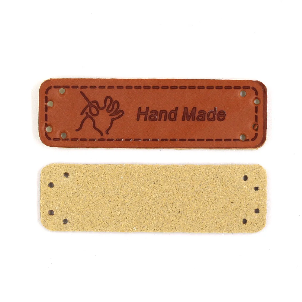 Бирки ручной работы из искусственной кожи 50 шт. бирки для вязания с мультяшным