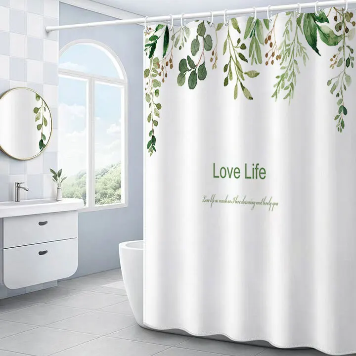 

Relaxing Shower Curtain 3D Print Nordic Landscape Waterproof Mildew Bathroom Decorative Curtains With Hooks Polyester Washable