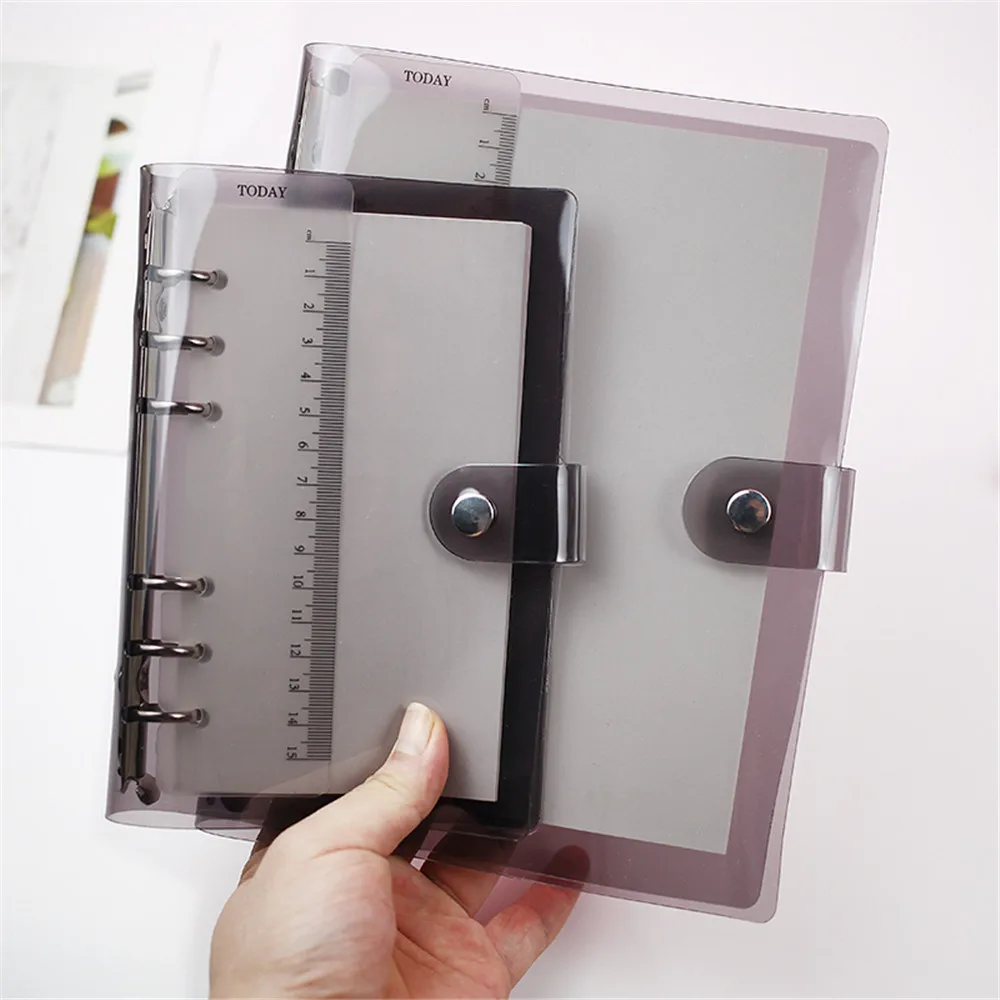 Прозрачный черный чехол для блокнота A5 A6 ПВХ с листьями прозрачная папка файлов