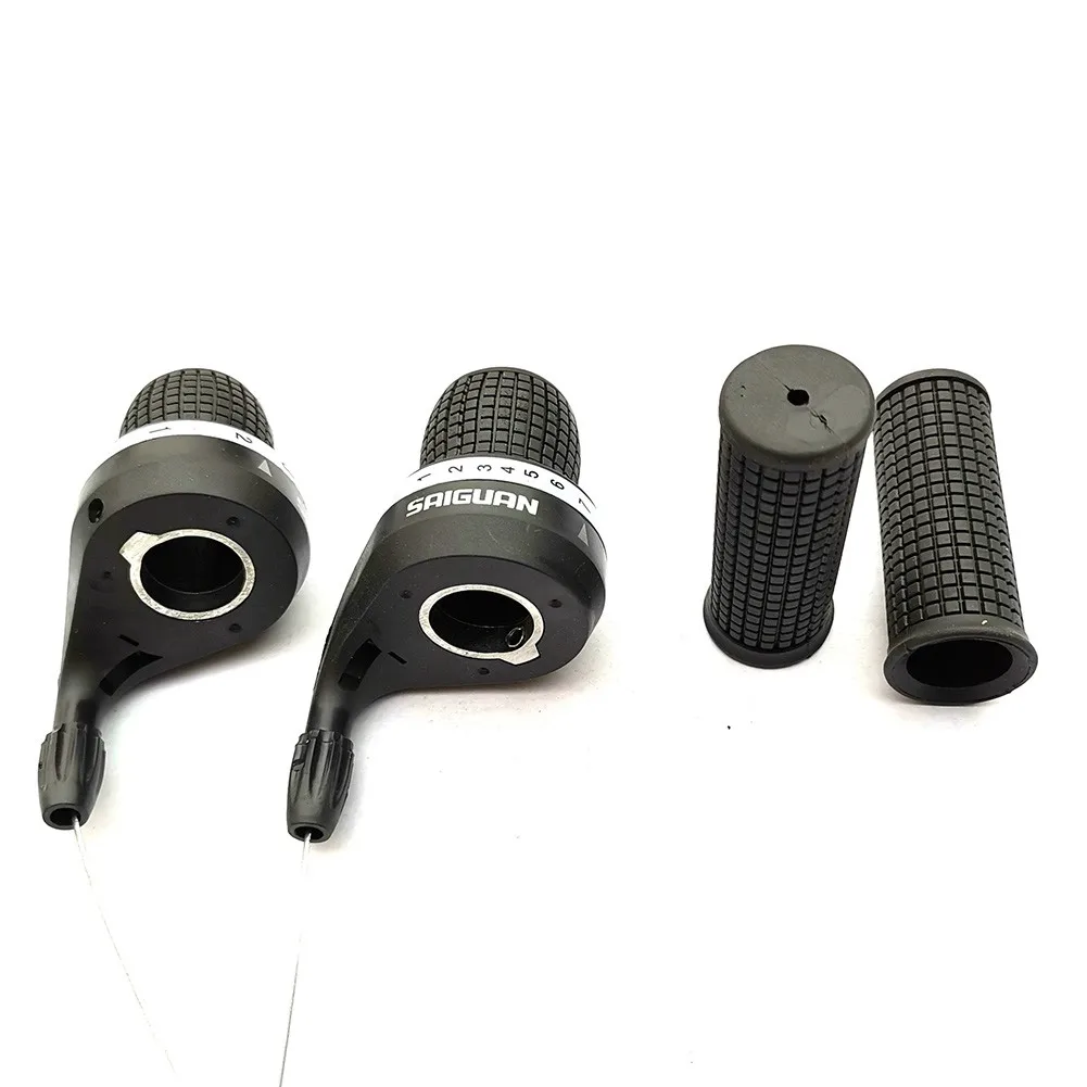

1 Pair Handlebar Shifter 3x7 Speed Bicycle Black Cycle Gear + Grips MTB