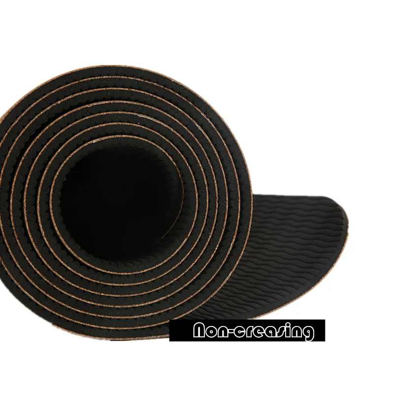 183X61cm 4 мм TPE натуральный пробковый коврик для йоги нескользящий утолщенный фитнес