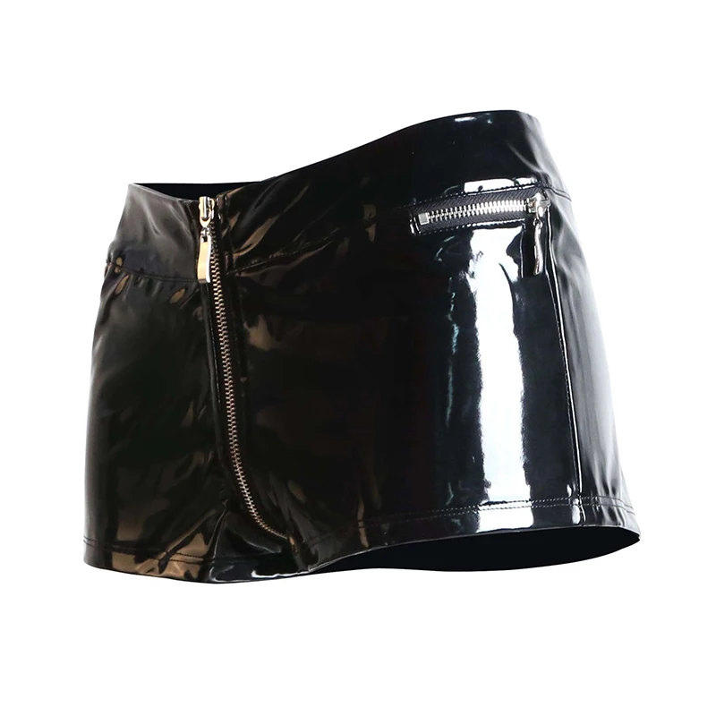 

2020 Autumn Summer Women Black Leather Shorts Ladies Hip Hop disco Fashion Temperament Slim Short Sexy Zip shorts