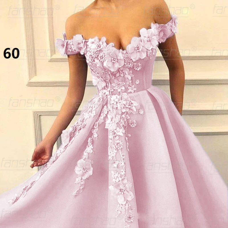 Синий с открытыми плечами платье для выпускного вечера es 3D цветок Бисер Длинные