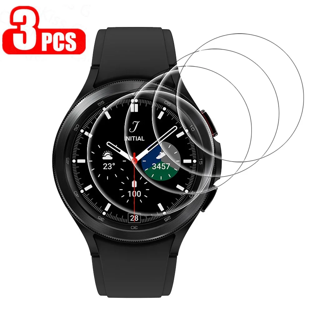 

Для Samsung Galaxy watch 4, закаленное стекло для защиты экрана, 4 40 мм 42 мм и 44 мм 46 мм, Классическая защитная пленка, 3 шт.