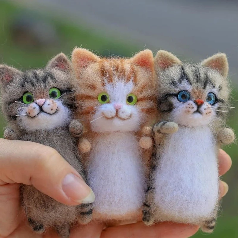 Kawaii и интересные игрушки ручной работы сделай сам Шерсть Войлок наборы кошка