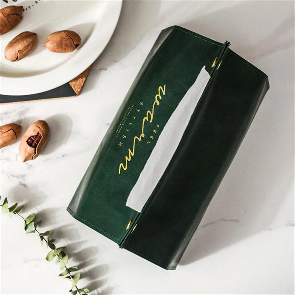 Ретро винтажный Чехол для салфеток контейнер из искусственной кожи бронзовая