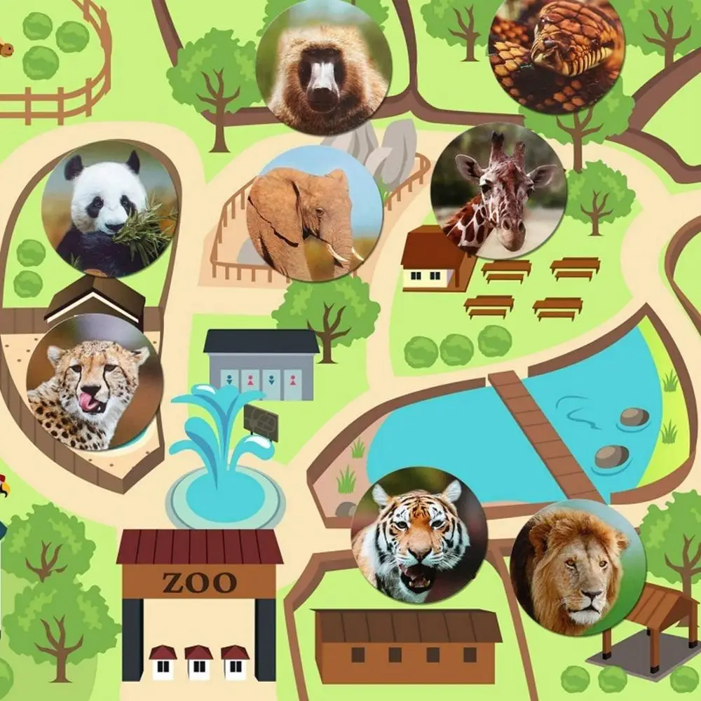 Pegatinas de animales de dibujos animados para ni&ntilde;os, calcoman&iacute;as de monopat&iacute;n, Zoo, juguetes para ni&ntilde;os, ordenador port&aacute;til, Bloc de notas para tel&eacute;fono y coche, 500 uds/rollo-3