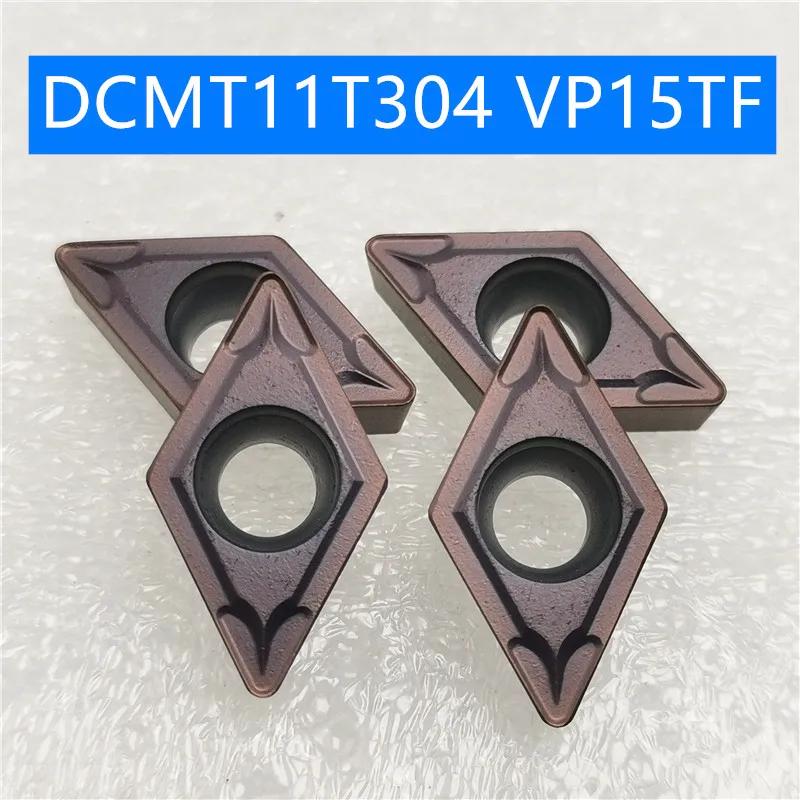 10 шт. DCMT11T304 VP15TF карбидная вставка DCMT11 T304 VP15TF уход за кожей лица фрезерный станок с ЧПУ Инструменты DCMT11T304VP15 резец для внутренней обточки