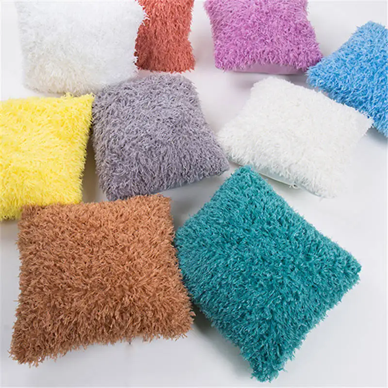 Плюшевая мягкая однотонная наволочка с перьями плюшевые подушки Роскошный чехол