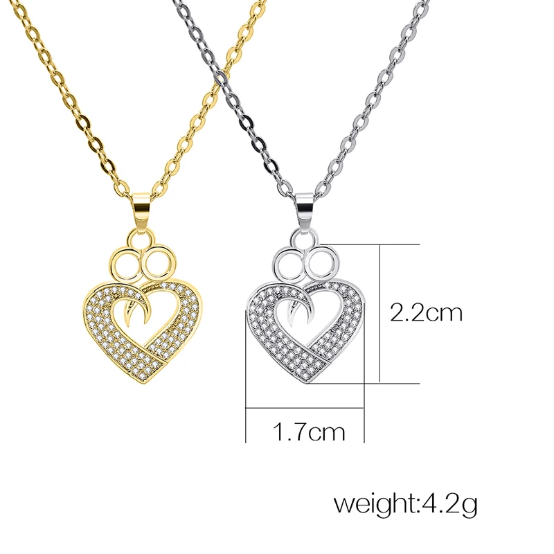 Zhijia Новое поступление золотой серебряный цвет сердце дизайн Стразы простое