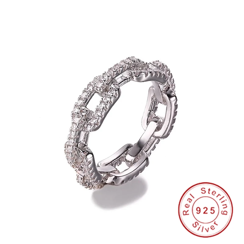 Женское кольцо из серебра 100% пробы с фианитом