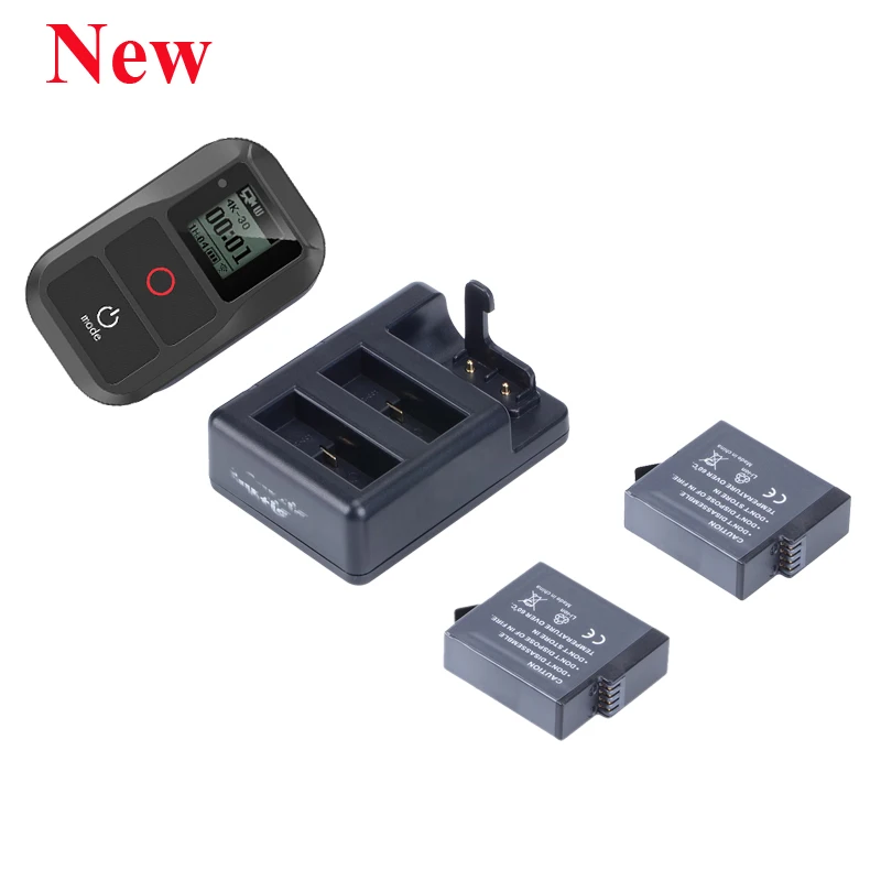 Новая экшн-камеры Go Pro Hero 8 7 6 5 Smart Wifi пульт дистанционного управления+ 3 Way батареи Зарядное устройство+ 2 шт. Батарея для GoPro Hero 8 7 6 5 Black Label Акссесуары