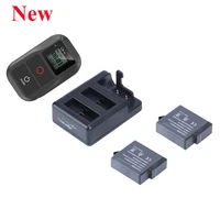 new go pro hero 8 7 6 5 smart wifi remote control 3 way batteries charger 2pcs battery for gopro hero 8 7 6 5 black accessores