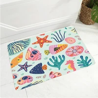 nautical style room mat starfish deck lifebuoy printed play mat washed balcony restaurant for adult