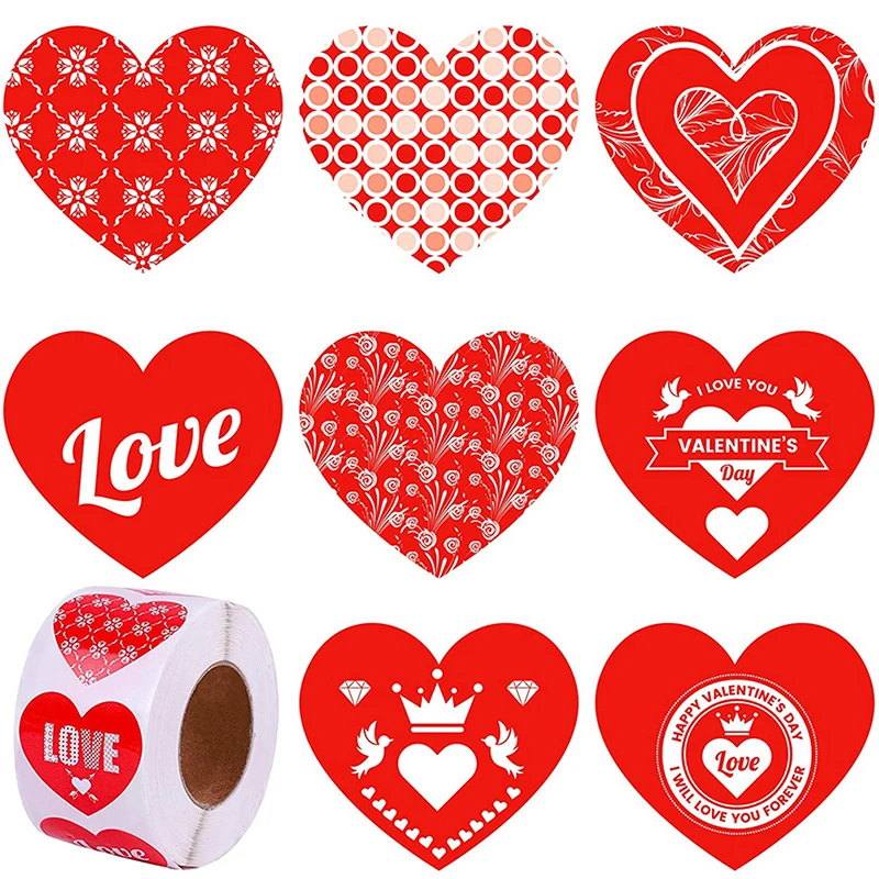 

500pcs/roll Wedding Supply Stationery Sticker Love Heart Shaped Label Sticker Scrapbooking Gift Packaging Seal Birthday Party