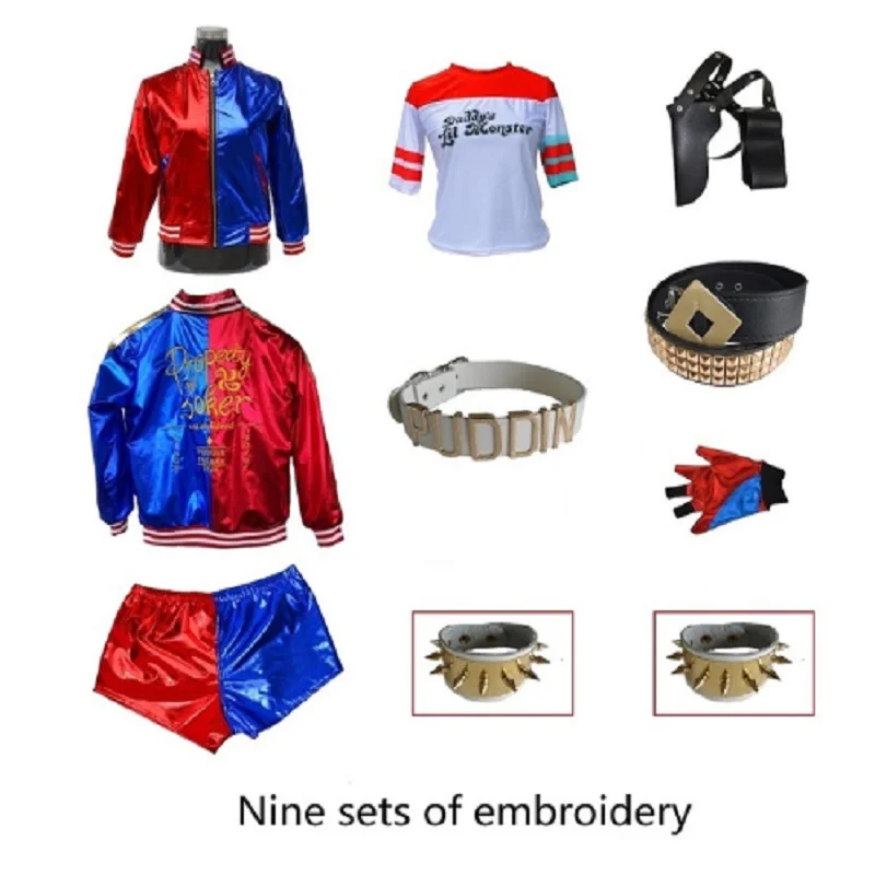 Полный набор карнавальный костюм Костюмы для косплея самоубийц футболки с