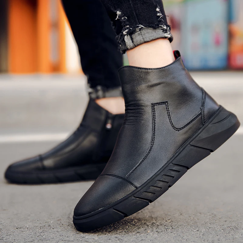 

Men Casual Shoes Genuine Leather Shoes Slip-on Flat Shoe Zapatos De Hombre Man Loafers Sheos Outdoor Platform Chelsea Boot %