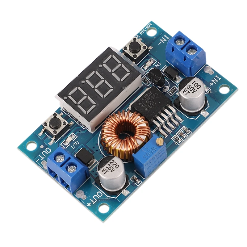 XL4015 5A Высокая мощность 75 Вт DC Регулируемый понижающий модуль + светодиодный