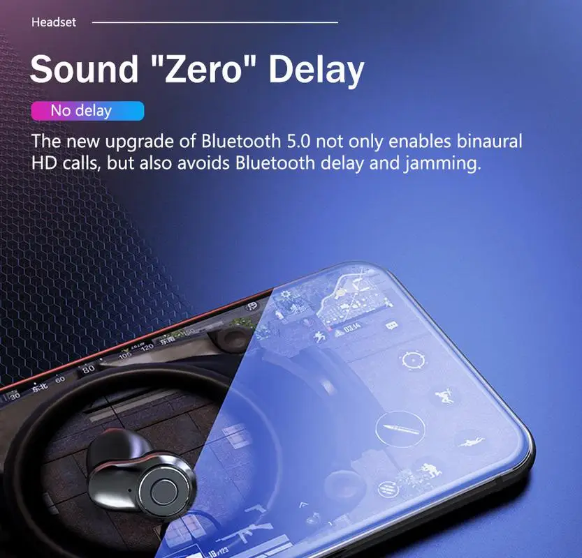 

A6 Wireless Earbud Bluetooth Headset With Digital Display 5.0 In-Ear Wireless Earphones Waterproof Headphone