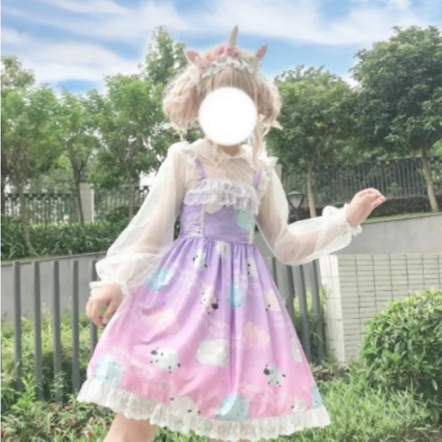 Японская Милая принцесса ягненка принт Лолита jsk повседневная мягкая