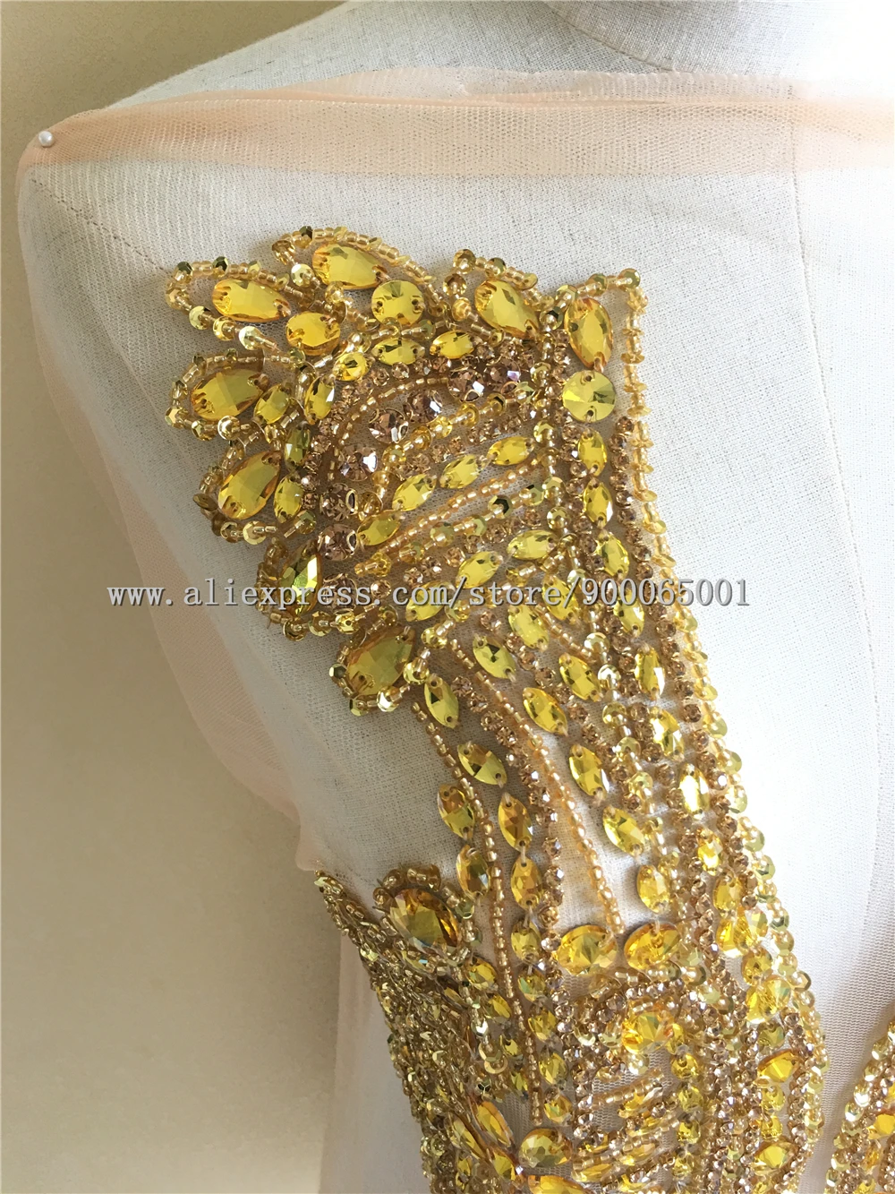 Роскошное Свадебное Платье люкс 3D золотые стразы лиф со стразами Аппликация