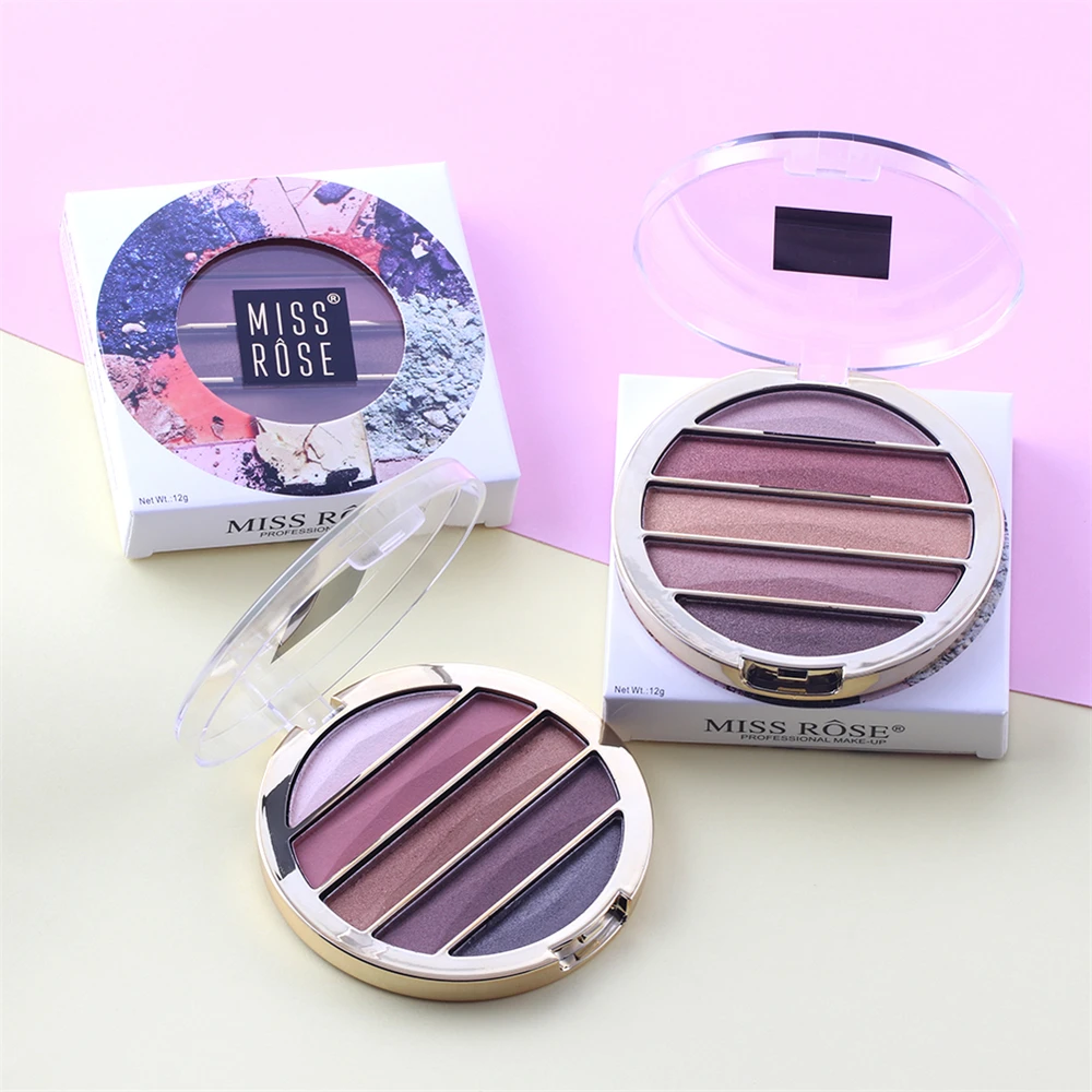 MISS ROSE 5 цветов блестящая матовая палитра теней для век макияж блестящий пигмент
