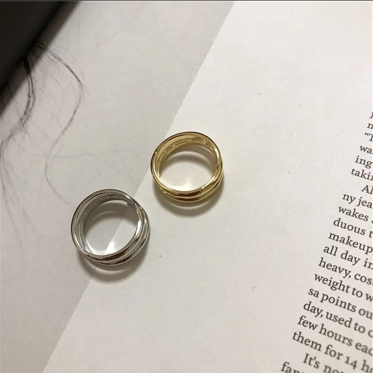 

2020 New Korean Vintage Gold Openning Multilayer Cross Rings For Women Cute Girl Minimalism Rings Fashion Jewelry Accessory