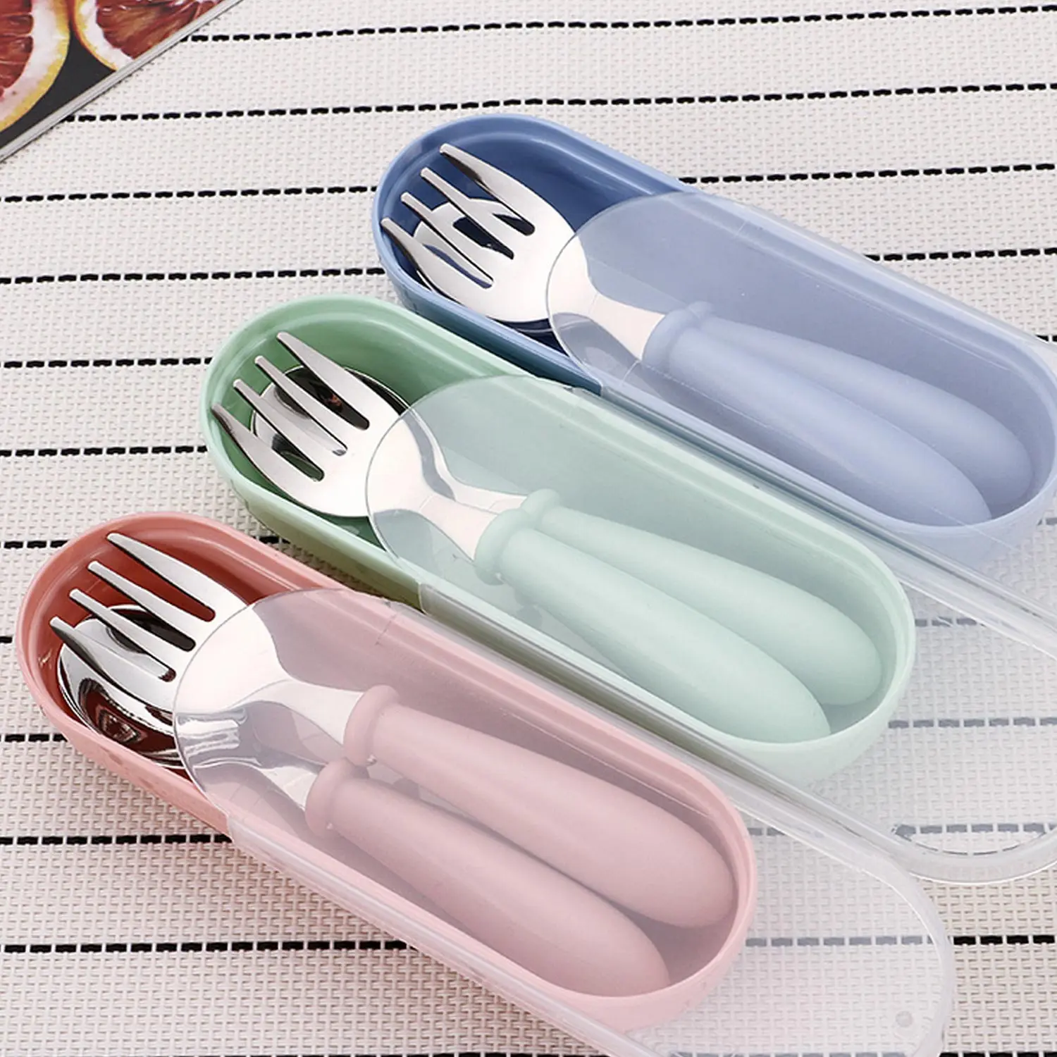 Behogar для детей ясельного возраста ложки вилки 304 Нержавеющая сталь портативная