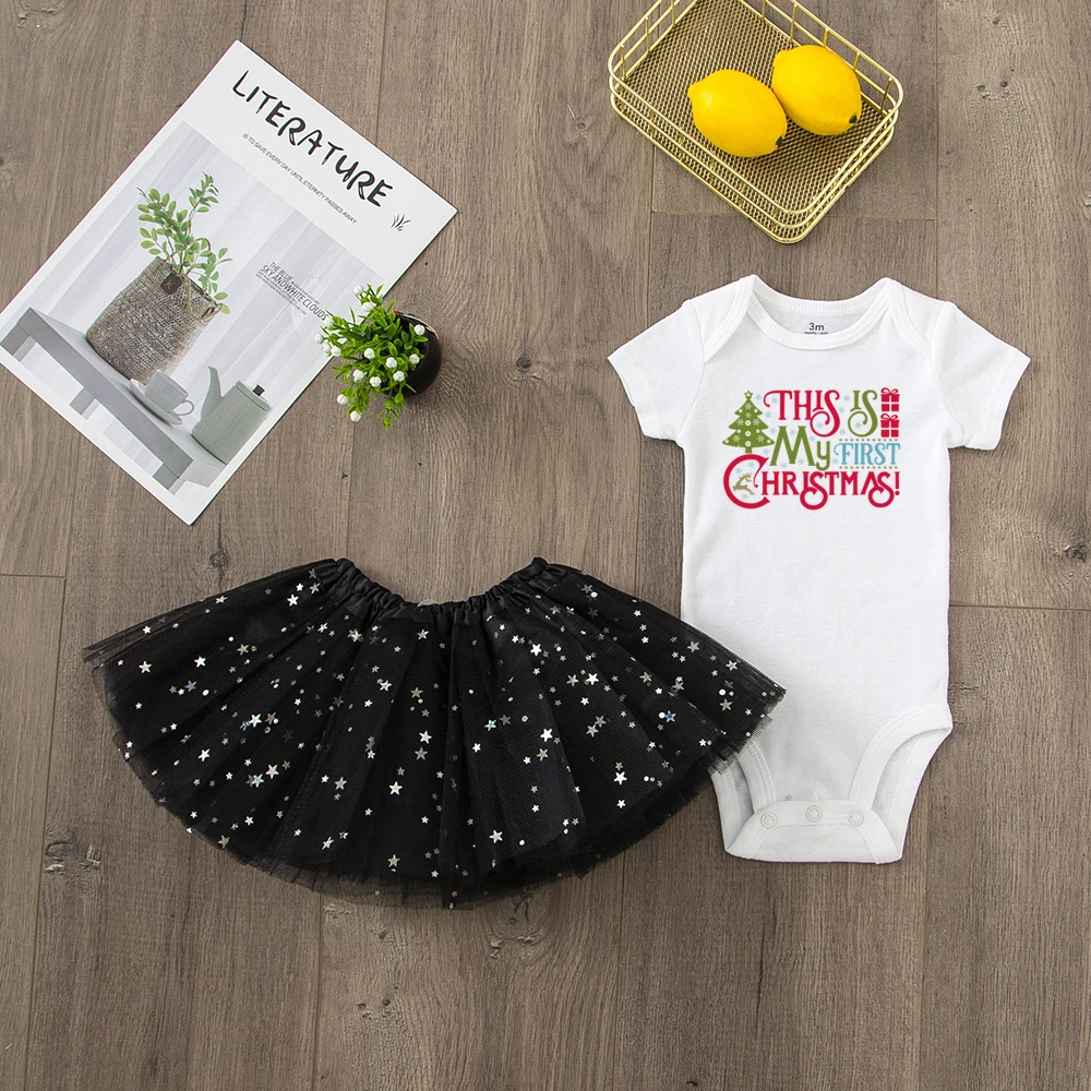 Комплект одежды для новорожденных на первое Рождество Забавный Боди младенцев +