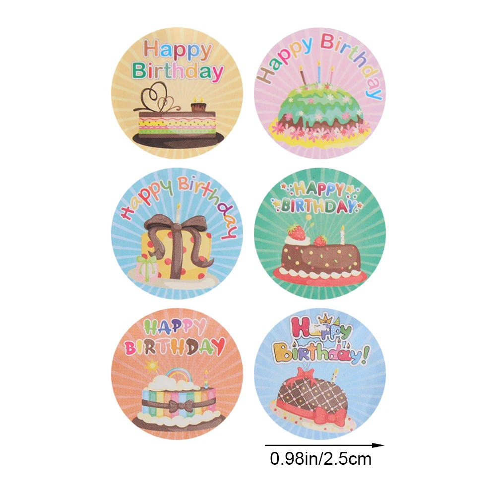 500 шт. 1 дюйм Мультяшные стикеры &quotДень рождения&quot для детей бумажную этикетку
