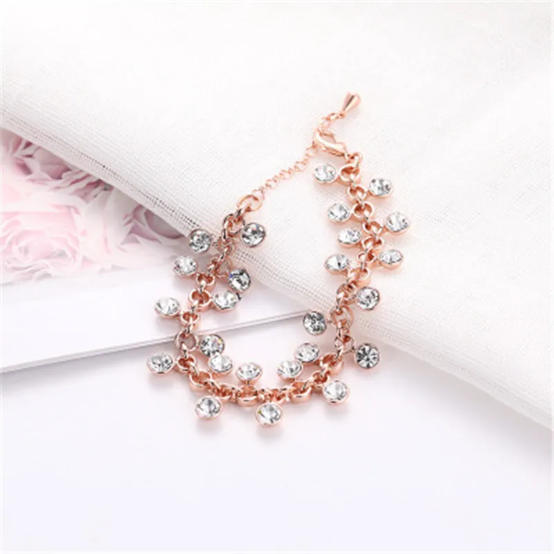 

Korean Delicate Colorful Rhinestone Bracelet For Women Party Daily Life Bangle Lover Valentine's Day Gifts Jewelry