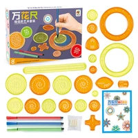 27pcs spirograph drawing toys set interlocking gears wheels with pens spiral designs painting accessories geometric ruler tool