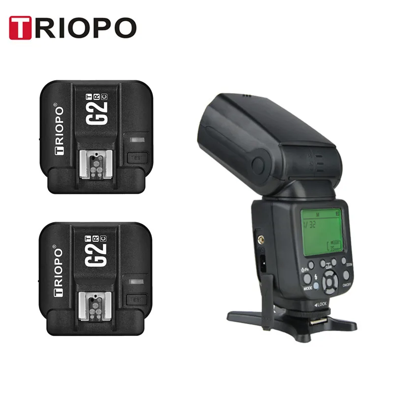 TRIOPO TR-988 профессиональная Вспышка Speedlite TTL с G2 триггер Recriver для Canon d5300 Nikon d200 d3400 d3100