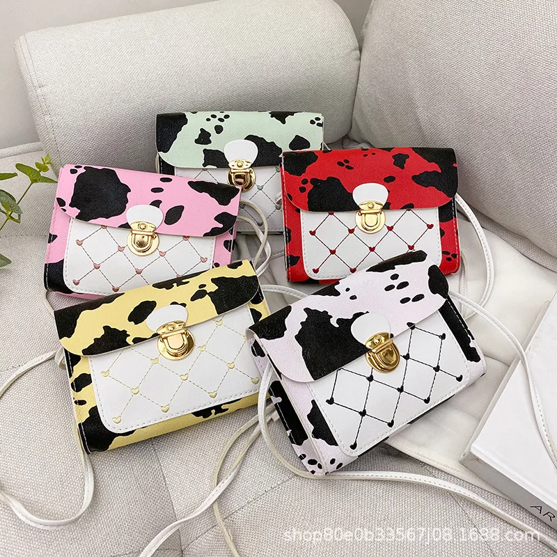 

Ladies Shoulder Bag New women's Bag 2021 Foreign Trade women's Bag Wholesale Fashion Joker Milk Cow Pattern Small Square Bag