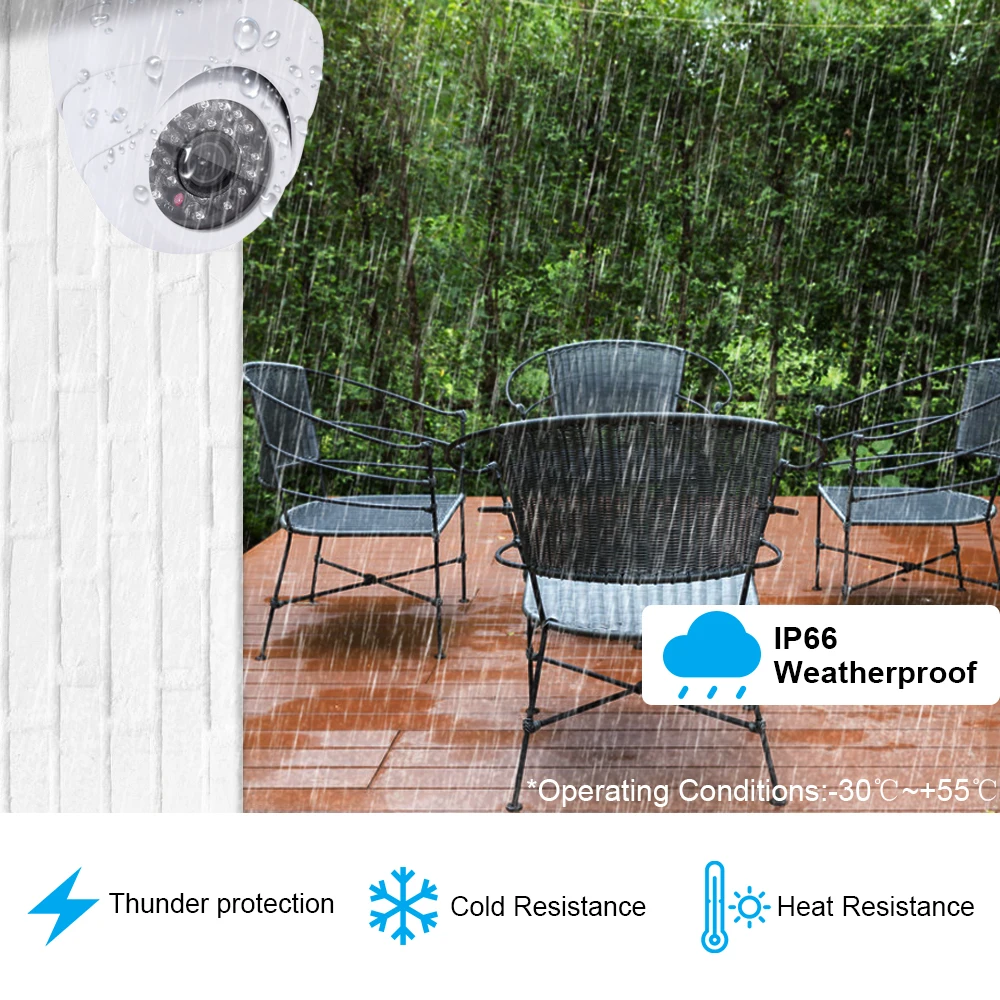 AHCVBIVN 8MP Outdoor IR Night Vision IP Camera POE H.265+ 16CH 4K HD Security Camera NVR Kit CCTV Video Surveillance System