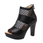 Босоножки женские на платформе и блочном каблуке, летние сандалии-гладиаторы 2022, босоножки на высоком каблуке с открытым носком, женские сексуальные босоножки, искусственная кожа 41 42