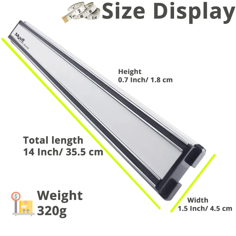 Магнитный держатель для ножей подставка кухонных 14 дюймов полоска из алюминия