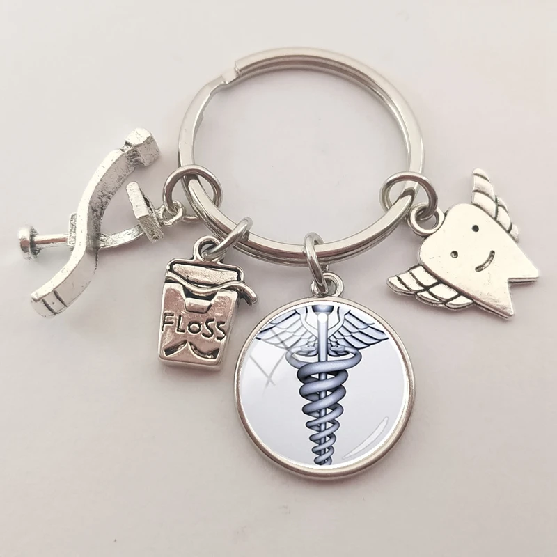 Новый медицинский персонал со змеиным символом брелок для пальцев