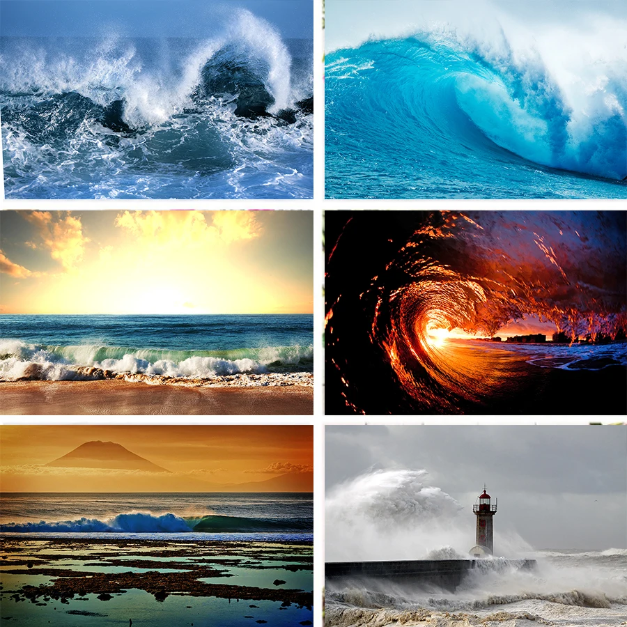 Nitree виниловый летний красивый пляж Новорожденный ребенок душ фон морская волна