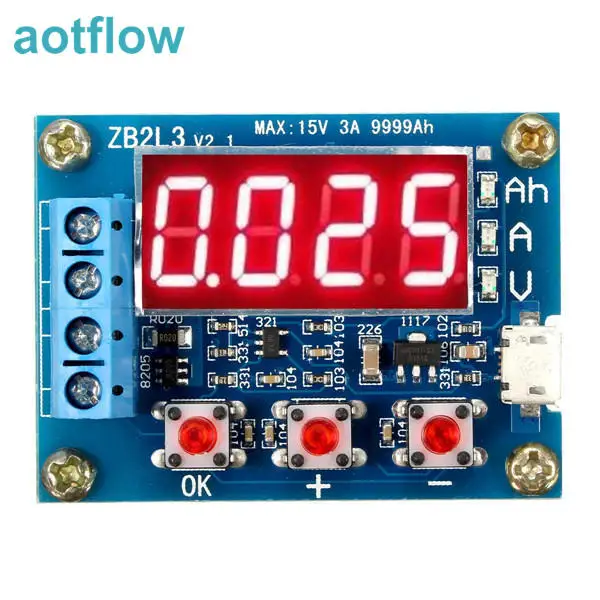 ZB2L3 18650 Батарея Ёмкость тестер внешний сброс нагрузки Тип 1 2-12V с двумя 7 5