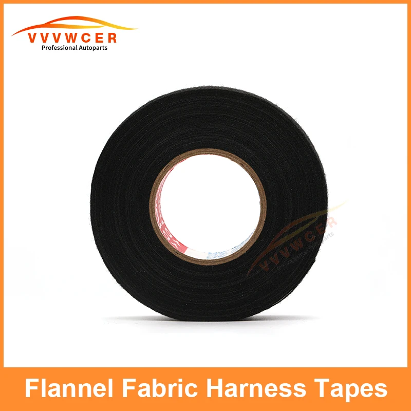 

10pcs 15M Heat-resistant Adhesive Cloth Fabric Tape Width 19mm For Car Auto Cable Harness Wiring Loom Protection New
