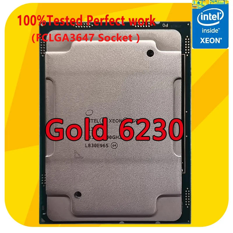 

Intel Xeon Gold 6230 SRF8W 2.1GHZ 20-Cores 40-Thread 27.5MB Smart Cache CPU Processor 125W LGA3647 For Server Motherboard
