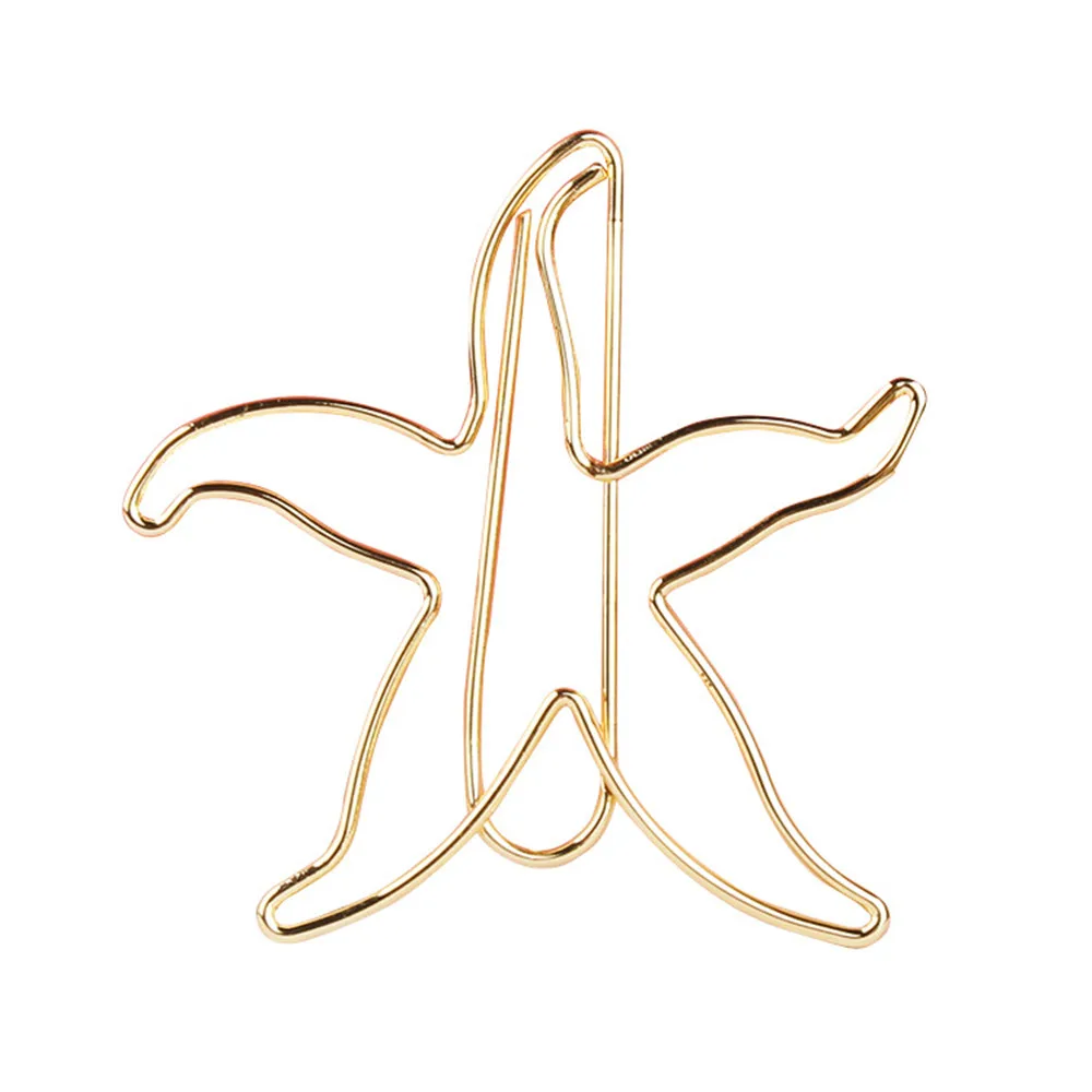 

8Pcs/Box Lovely Gold Starfish Paper Clips Metal Clips Paperclip Bookmarks Metal Binder Clips Tickets Letter Clamp Stationery
