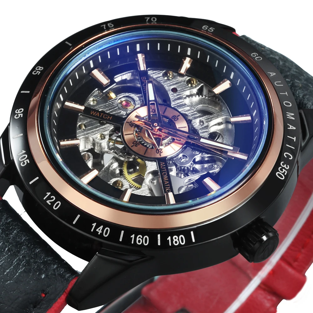 FORSINING Спорт Для мужчин s часы от топ бренда роскошные скелет автоматические для